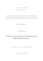 Ocjena zakonitosti općih akata u hrvatskom pravu