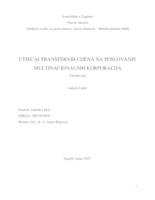 Utjecaj transfernih cijena na poslovanje multinacionalnih korporacija