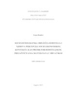 Socio-demografska obilježja roditelja i njihova percepcija socio-ekonomskog konteksta kao prediktori roditeljskog prezaštićivanja maturanata u Hrvatskoj