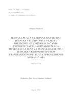 Jednaka plaća za jednak rad ili rad jednake vrijednosti u svjetlu Direktive (EU) 2023/970 o jačanju primjene načela jednakih plaća muškaraca i žena za jednak rad ili rad jednake vrijednosti putem transparentnosti plaća i provedbenih mehanizama