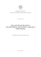 Uključivanje mladih u volonterske aktivnosti: analiza i preporuke