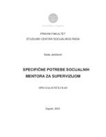 Specifične potrebe socijalnih mentora za supervizijom