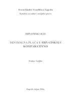 Minimalna plaća u Hrvatskoj i komparativno