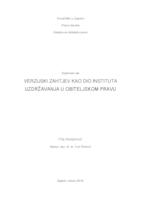 Verzijski zahtjev kao dio instituta uzdržavanja u obiteljskom pravu