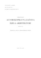 prikaz prve stranice dokumenta Autorskopravna zaštita djela arhitekture