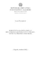 prikaz prve stranice dokumenta Koruptivna kaznena djela u hrvatskom zakonodavstvu i praksi - osvrt na predmet Fimi Media