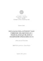 prikaz prve stranice dokumenta Socijalna isključenost kao čimbenik delikvencije i radikalizacije mladih  u odabranim državama EU-a