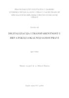 prikaz prve stranice dokumenta Digitalizacija i transparentnost u hrvatskoj lokalnoj samoupravi