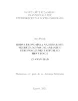 prikaz prve stranice dokumenta Rodna ekonomska nejednakost: mjere za njeno uklanjanje u Europskoj uniji i Republici Hrvatskoj