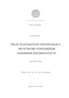 prikaz prve stranice dokumenta Oblici zločinačkog udruživanja u hrvatskom i poredbenom kaznenom zakonodavstvu