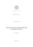 prikaz prve stranice dokumenta Ovrha na patentu i metode procjene vrijednosti patenta