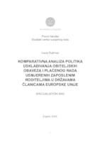 prikaz prve stranice dokumenta KOMPARATIVNA ANALIZA POLITIKA USKLAĐIVANJA OBITELJSKIH OBAVEZA I PLAĆENOG RADA USMJERENIH ZAPOSLENIM RODITELJIMA U DRŽAVAMA ČLANICAMA EUROPSKE UNIJE