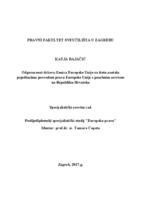 prikaz prve stranice dokumenta Odgovornost država članica EU za štetu nastalu povredom pravu EU s posebnim osvrtom na odgovornost Republike Hrvatske